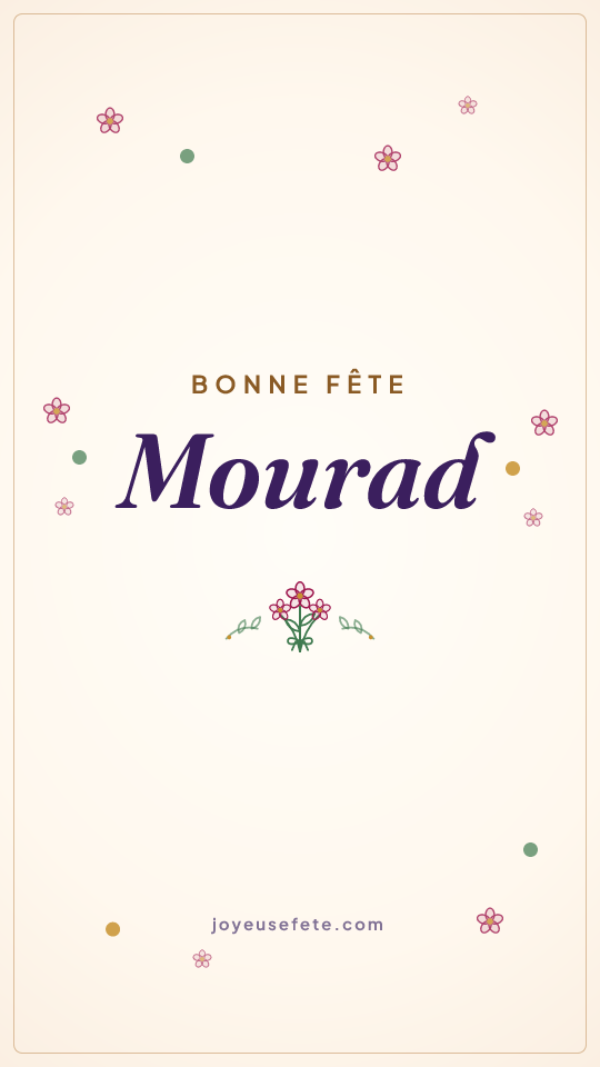 Image « Bonne fête Mourad » au format story
