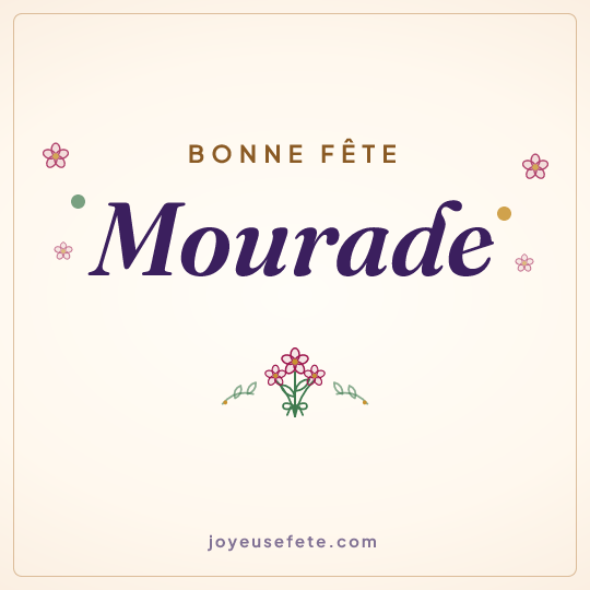 Image carrée « Bonne fête Mourade » pour WhatsApp