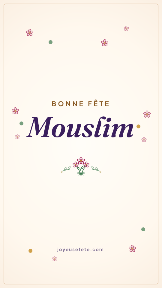 Image « Bonne fête Mouslim » au format story