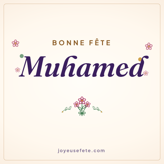Image carrée « Bonne fête Muhamed » pour WhatsApp
