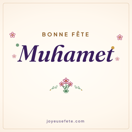 Image carrée « Bonne fête Muhamet » pour WhatsApp