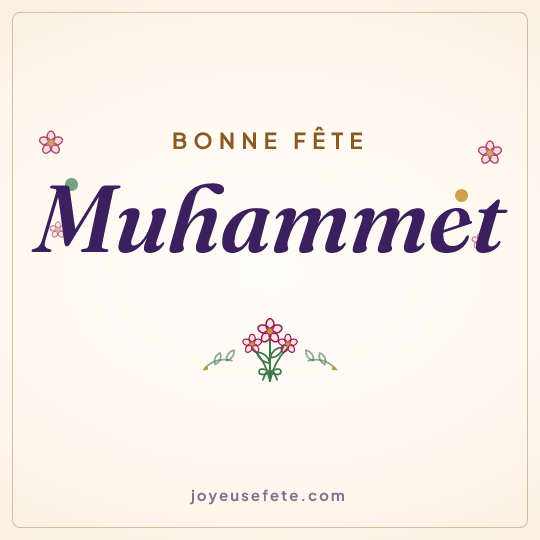 Image carrée « Bonne fête Muhammet » pour WhatsApp