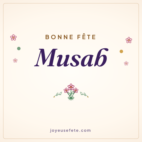 Image carrée « Bonne fête Musab » pour WhatsApp