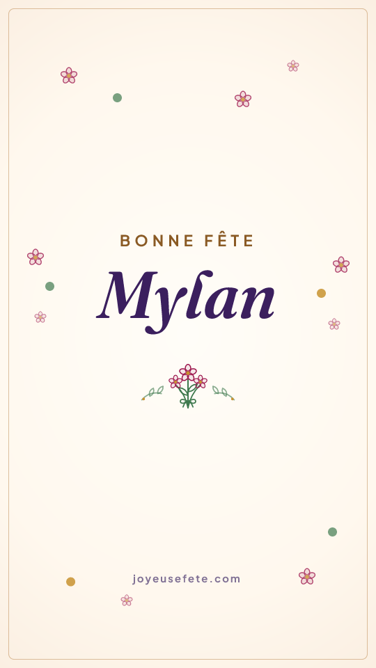 Image « Bonne fête Mylan » au format story