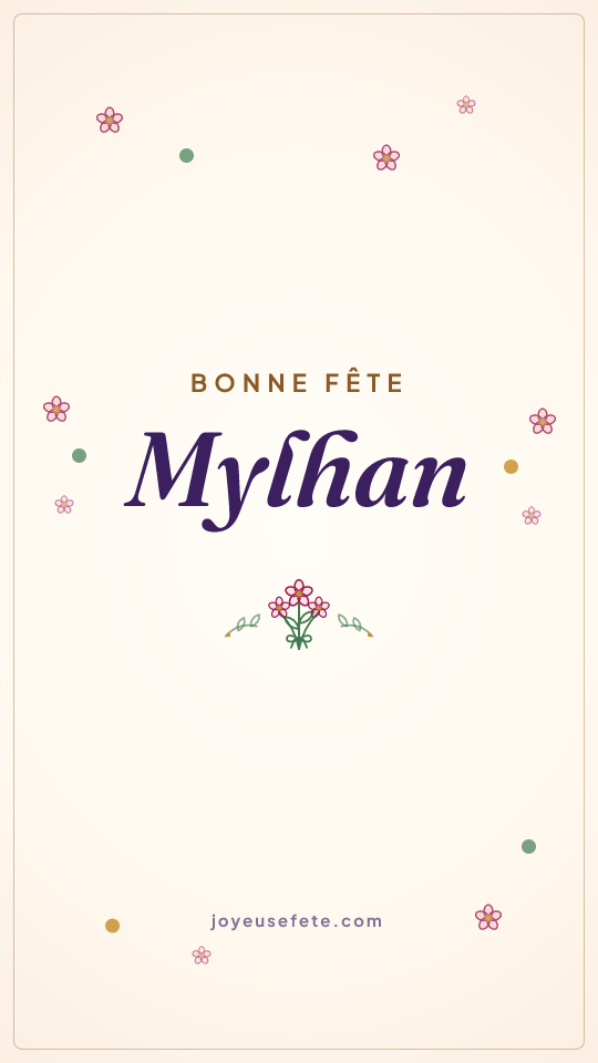 Image « Bonne fête Mylhan » au format story