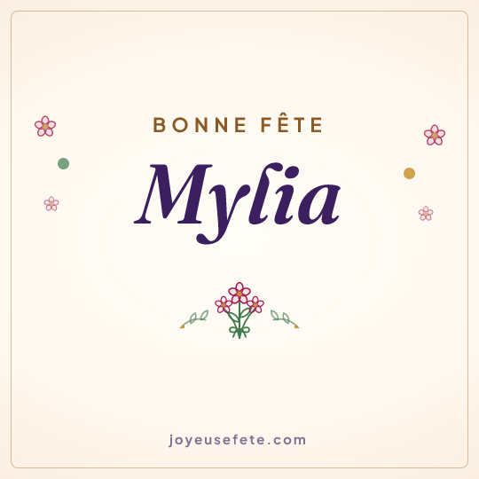 Image carrée « Bonne fête Mylia » pour WhatsApp