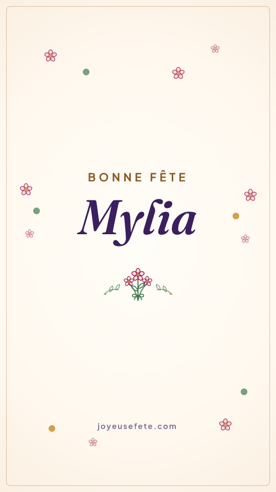 Image « Bonne fête Mylia » au format story
