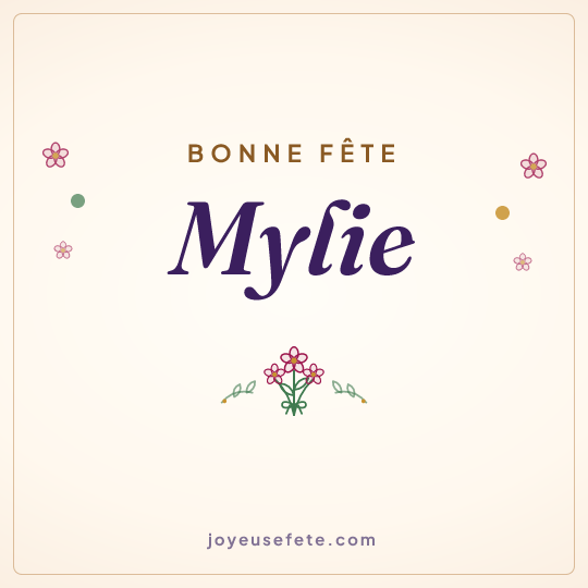 Image carrée « Bonne fête Mylie » pour WhatsApp