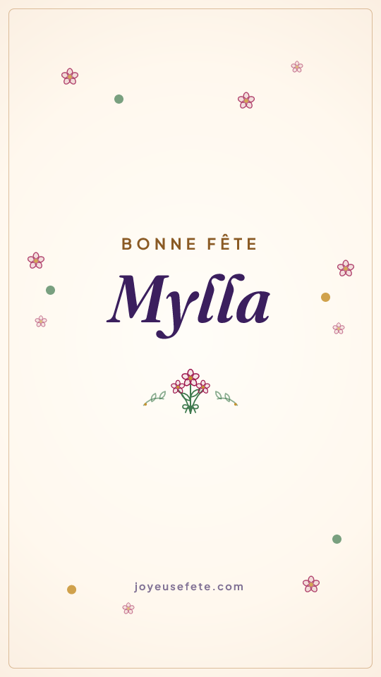 Image « Bonne fête Mylla » au format story