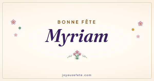 Image « Bonne fête Myriam » au format large