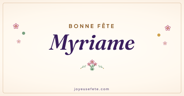 Image « Bonne fête Myriame » au format large