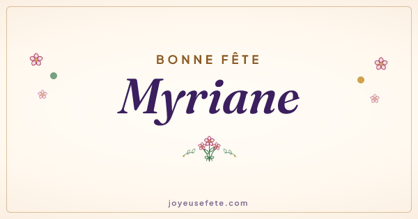 Image « Bonne fête Myriane » au format large