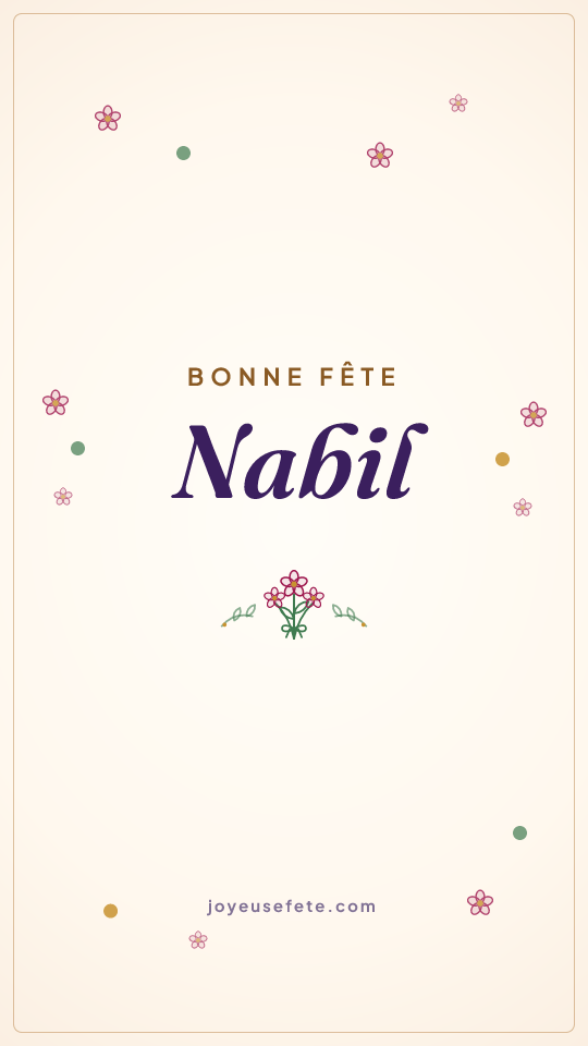 Image « Bonne fête Nabil » au format story