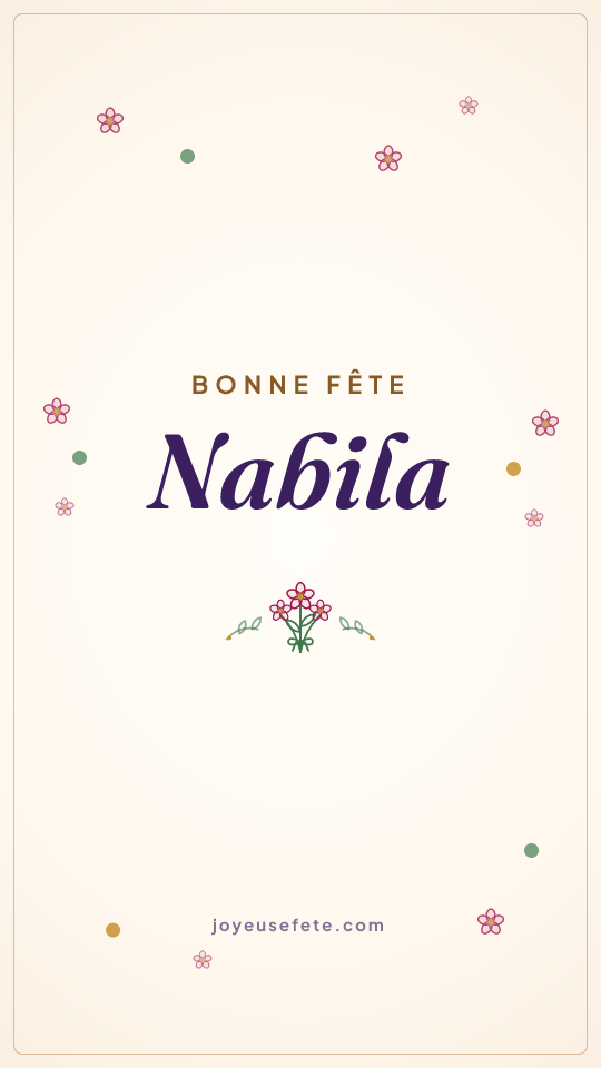 Image « Bonne fête Nabila » au format story