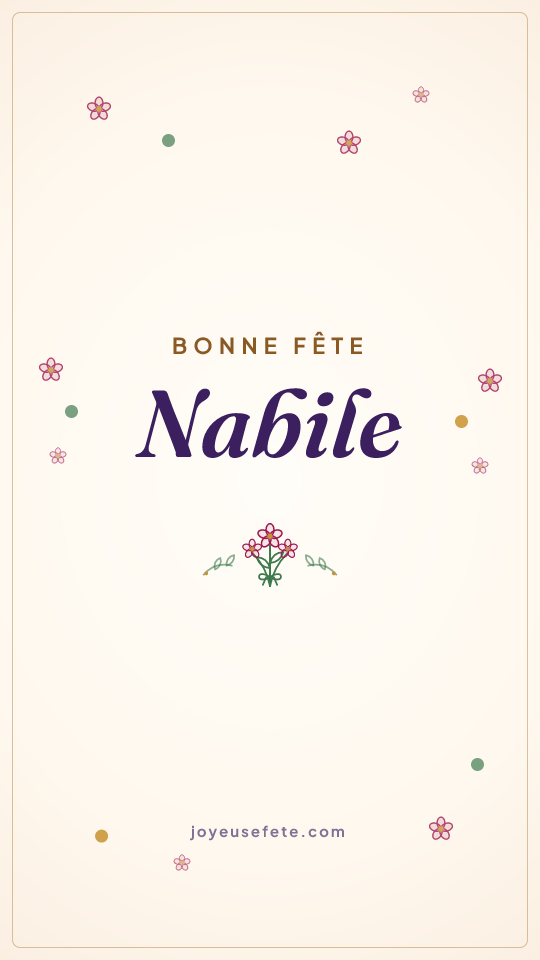 Image « Bonne fête Nabile » au format story
