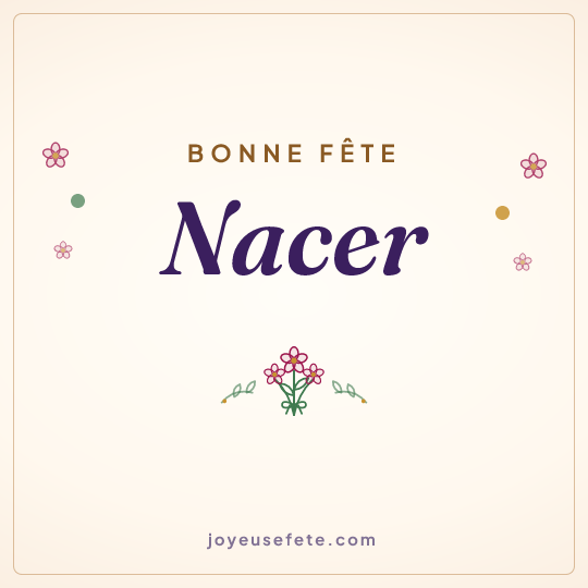Image carrée « Bonne fête Nacer » pour WhatsApp