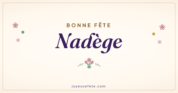 Image « Bonne fête Nadège » au format large