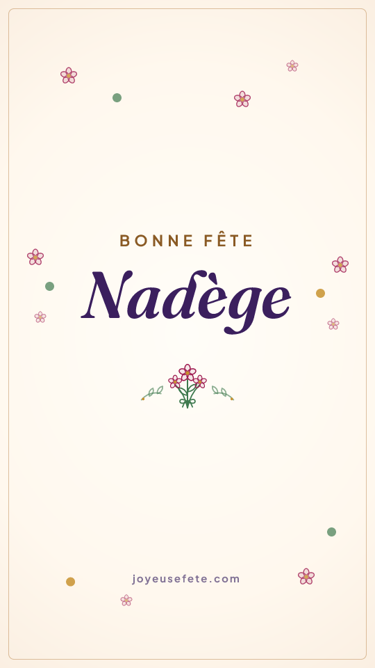 Image « Bonne fête Nadège » au format story