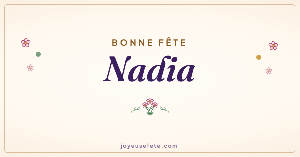 Image « Bonne fête Nadia » au format large