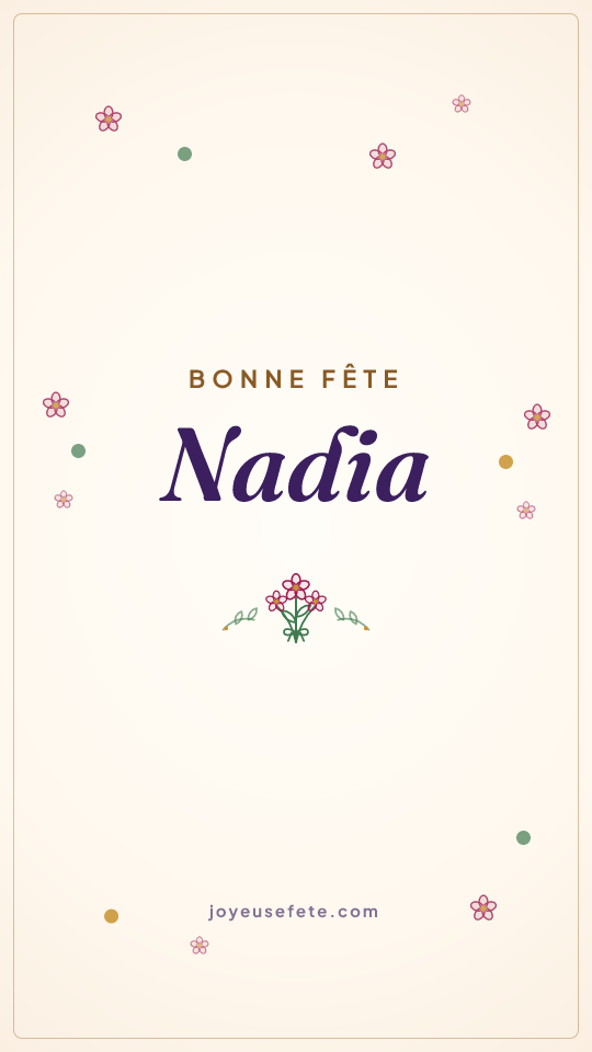 Image « Bonne fête Nadia » au format story