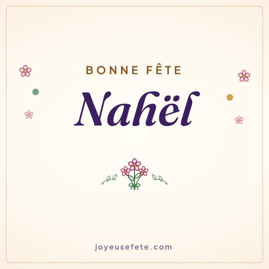 Image carrée « Bonne fête Nahël » pour WhatsApp