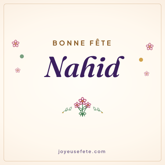 Image carrée « Bonne fête Nahid » pour WhatsApp