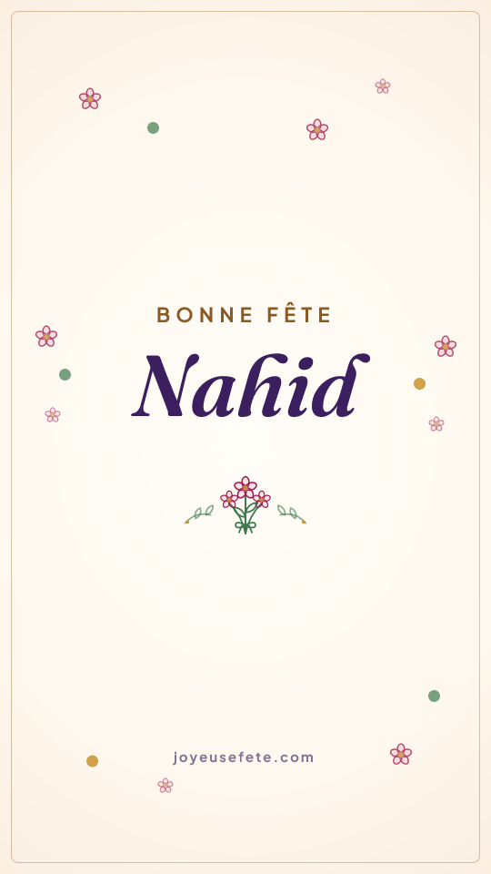 Image « Bonne fête Nahid » au format story