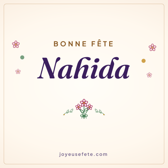 Image carrée « Bonne fête Nahida » pour WhatsApp