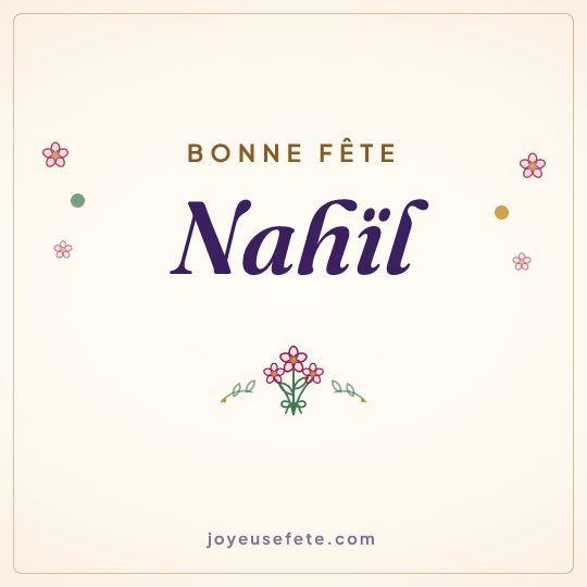Image carrée « Bonne fête Nahïl » pour WhatsApp