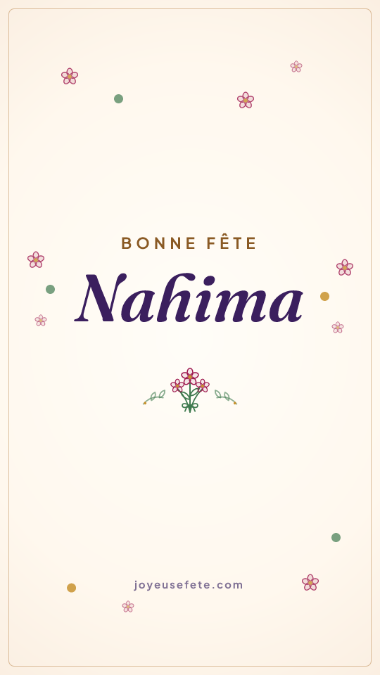 Image « Bonne fête Nahima » au format story