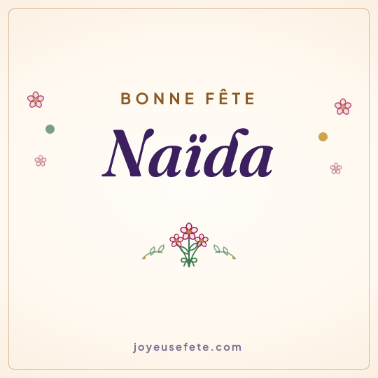 Image carrée « Bonne fête Naïda » pour WhatsApp