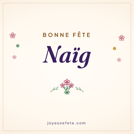 Image carrée « Bonne fête Naïg » pour WhatsApp