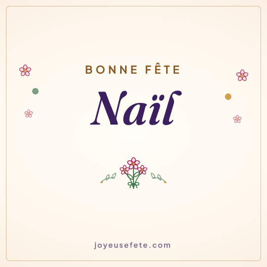 Image carrée « Bonne fête Naïl » pour WhatsApp