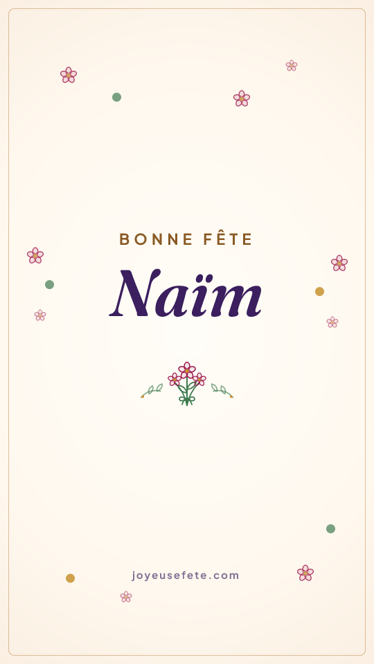 Image « Bonne fête Naïm » au format story