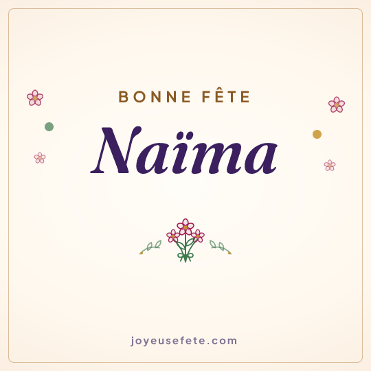 Image carrée « Bonne fête Naïma » pour WhatsApp