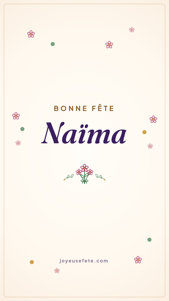 Image « Bonne fête Naïma » au format story