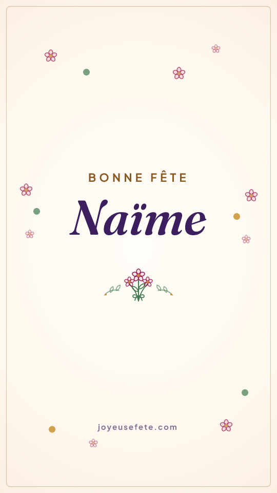 Image « Bonne fête Naïme » au format story
