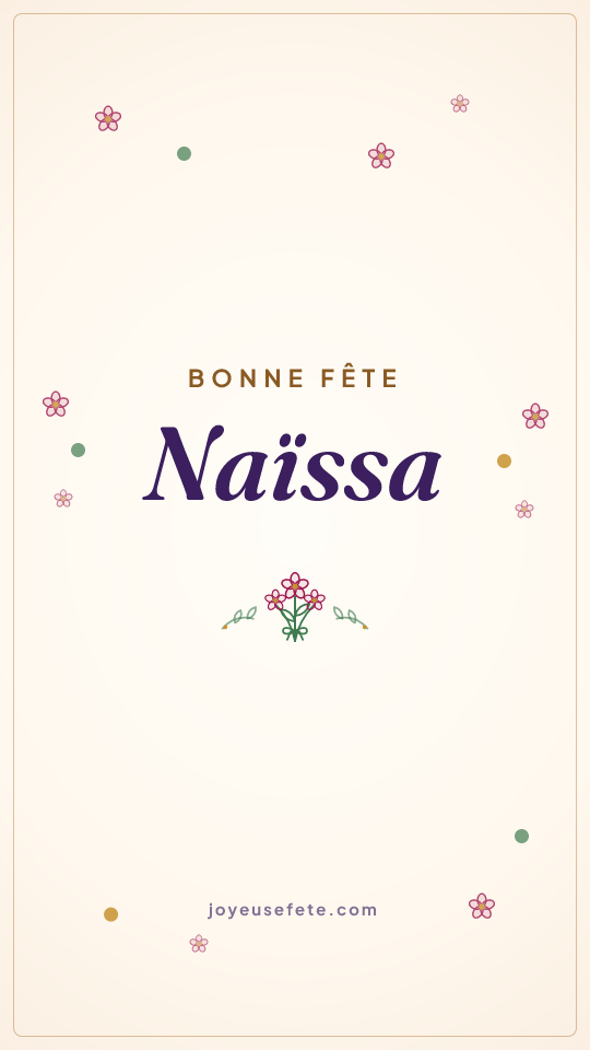 Image « Bonne fête Naïssa » au format story