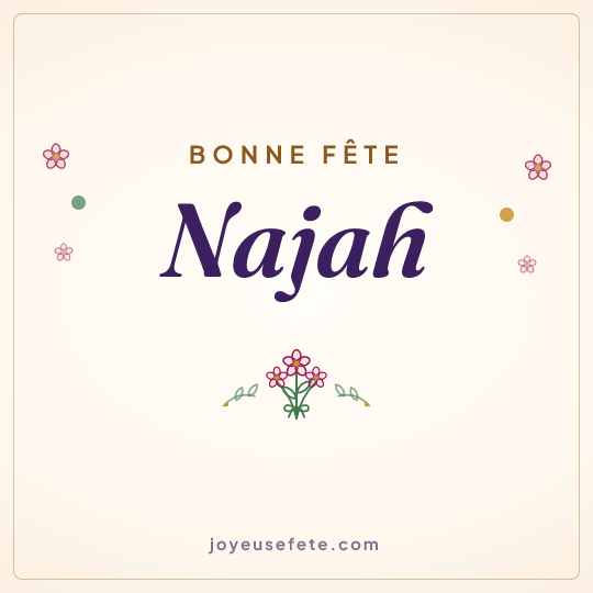 Image carrée « Bonne fête Najah » pour WhatsApp