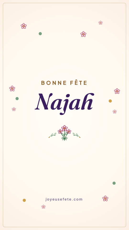 Image « Bonne fête Najah » au format story