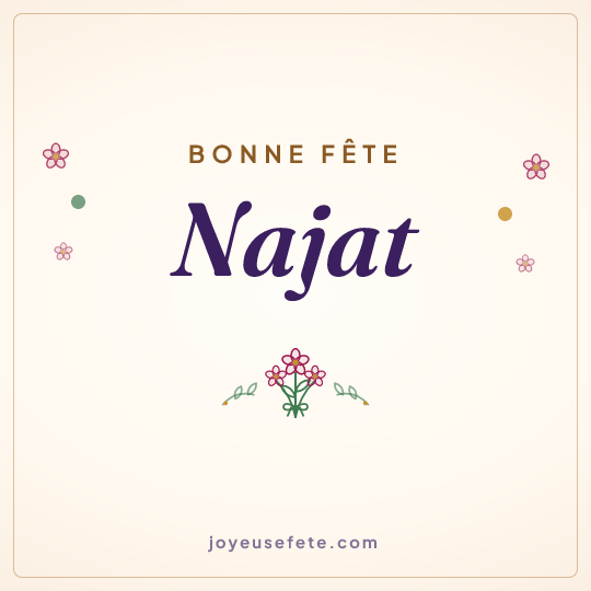 Image carrée « Bonne fête Najat » pour WhatsApp