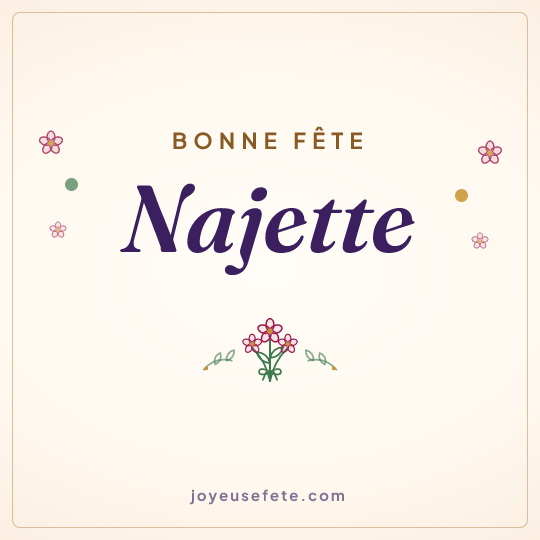 Image carrée « Bonne fête Najette » pour WhatsApp