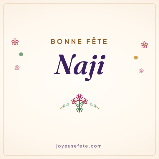 Image carrée « Bonne fête Naji » pour WhatsApp
