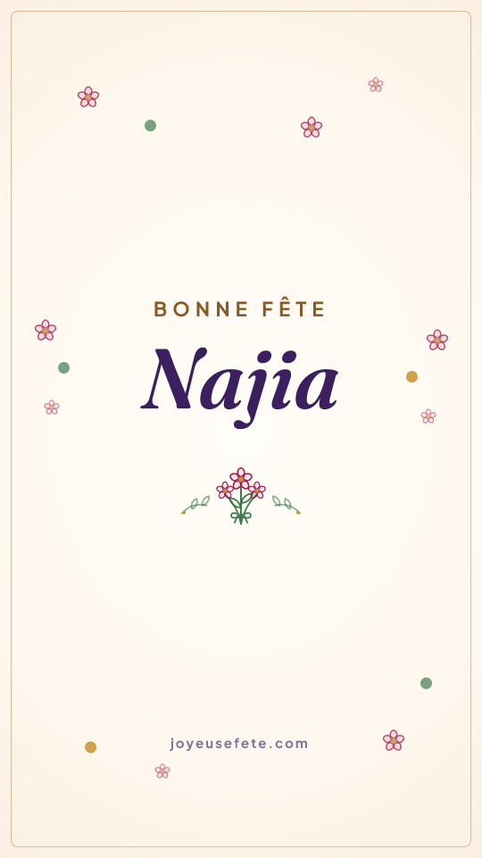 Image « Bonne fête Najia » au format story