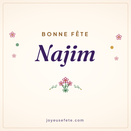 Image carrée « Bonne fête Najim » pour WhatsApp