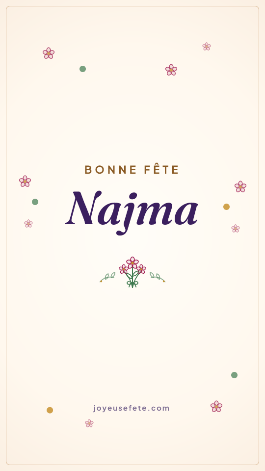 Image « Bonne fête Najma » au format story