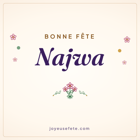 Image carrée « Bonne fête Najwa » pour WhatsApp