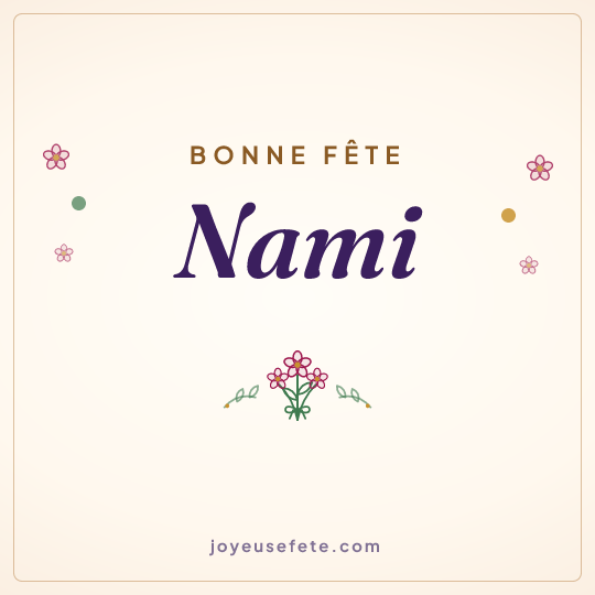 Image carrée « Bonne fête Nami » pour WhatsApp
