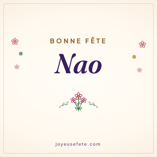 Image carrée « Bonne fête Nao » pour WhatsApp