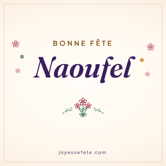 Image carrée « Bonne fête Naoufel » pour WhatsApp